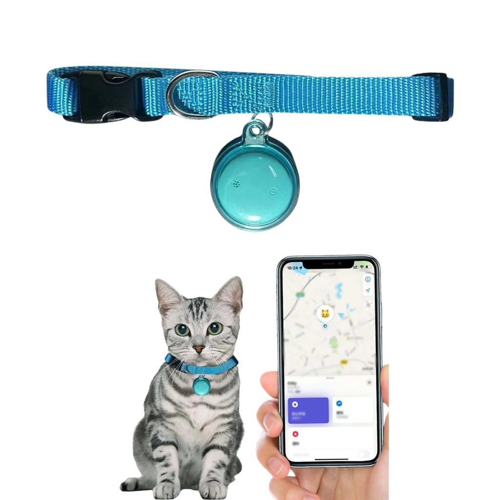 GPS Cat Collar - Waterproof Pet Location Tag For IOS Android, Smart Real-Time Tracking With Safety Elastic Buckle, Lightweight