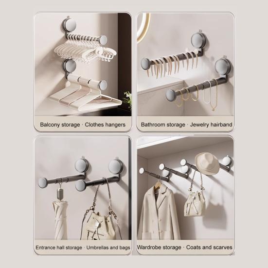 Yousheng 1/2 шт. Выдвижная сушилка для одежды с присоской, высокая грузоподъемность, простая установка, регулируемый органайзер для хранения, вешалки для одежды