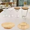 4Pcs Leakproof Wine Glass Covers Creative Wooden Red Wine Lid Gourmet Tray Wine Glass Tray  Bars