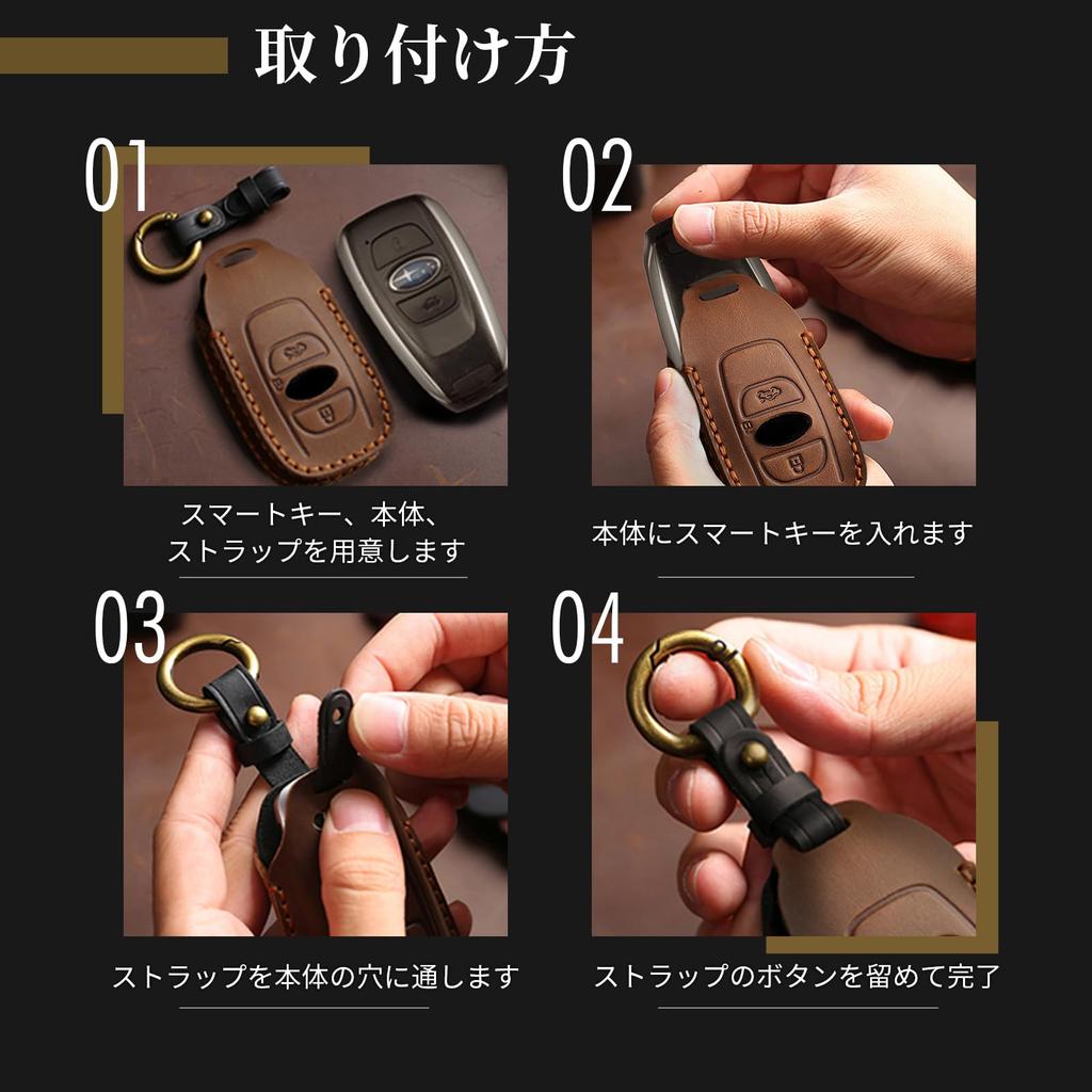 Krovat Subaru Key Case, Key Cover, Luxurious Genuine Leather, Forester, Crosstrek, Revogue, Impreza Accessory, navy