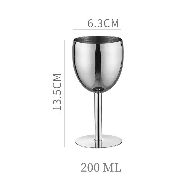 Stainless Steel Red Wine Glass, Single Layer Goblet, Large Capacity, Drum Shaped, Drop-resistant Wine Glass, 250ml, Agave Cup