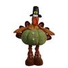 Thanksgiving Decoration Turkey Doll with Telescopic Legs Autumn Decors Turkey Figurine Festival Farmhouse Home Ornaments