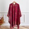 Роскошный бренд Осенний кашемировый палантин-шаль Пашмина Женский теплый зимний шарф-одеяло с принтом Женский фуляр Пончо Накидки