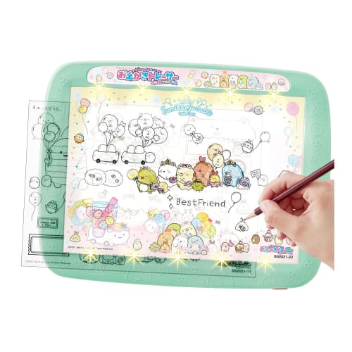 AGATSUMA Sumikko Gurashi Letter and Card Drawing Tracer, Tapioka Park, Plastic, Emerald Green