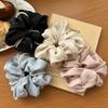 Sweet Pearl Satin Scrunchie For Women Black Silk Hair Bands Girls Big Elastic Hair Tie Ponytail Holder Hair Rope Headdress