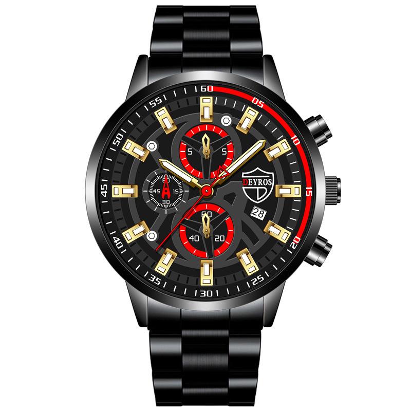 Large Dial Watch Men's Watch Stainless Steel with Quartz Watch Fashion Men's Calendar Watch Student Watch Sports Watch