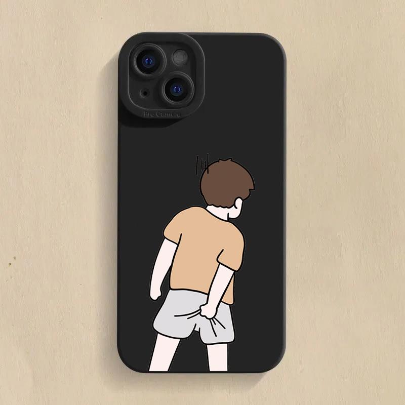 INS Cute Cartoon Couple Silicone Phone Case For Redmi Note 13 12 11 Pro Plus 13 12S 11S 10S Redmi 12 13C Shockproof Cover