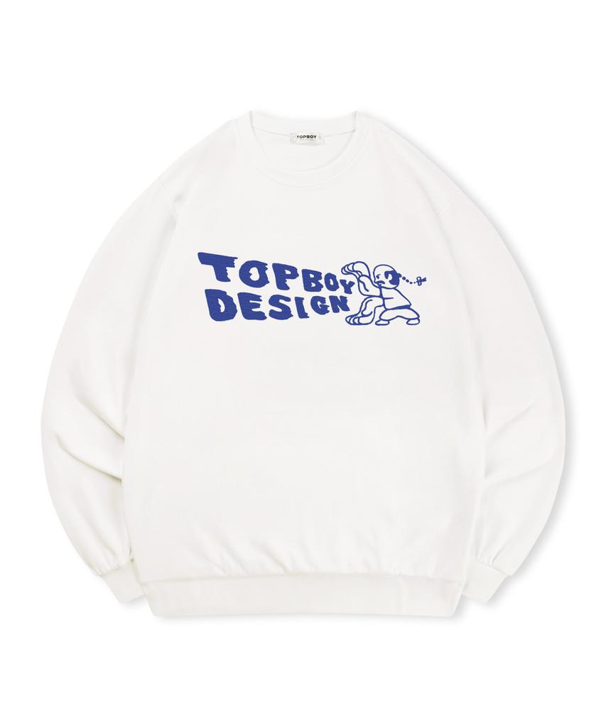 TOPBOY [Без флиса или с флисом] Свитшот с принтом, не требующий рук (Тип Б)