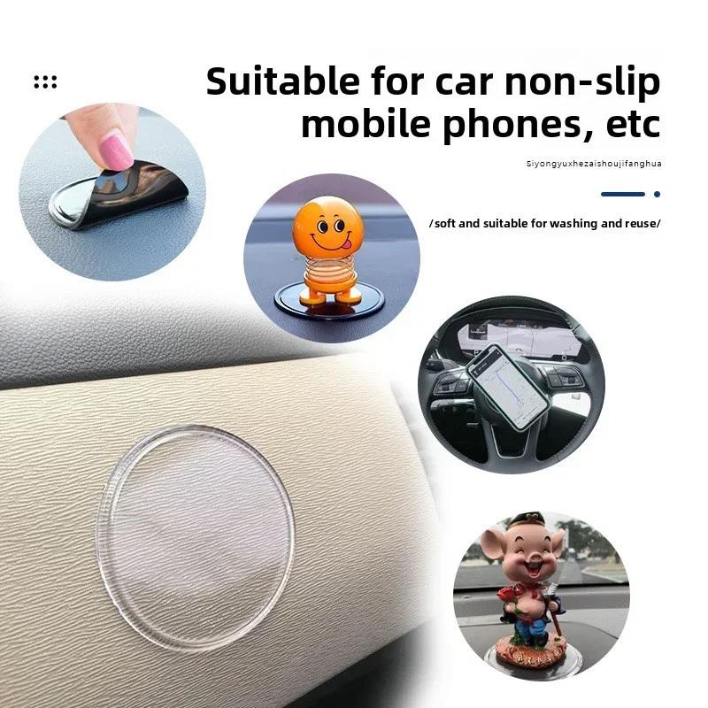Car Dashboard Non-Slip Mats Removable Sticky Transparent Silicone Gel Pad Auto Magic Gel Holder Stick Phone Holder Accessories