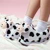 Fashion House Fuzzy Slipper Women Winter Fur Cotton Shoes Warm Plush Cute Cow Girls Indoor Home Fluffy Slippers Soft Ladies Flat Shoe