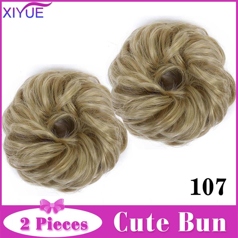 2 шт., грязный пучок для волос, заколка для наращивания волос, вьющиеся волосы, пончик, искусственные волосы, шиньон, синтетические волосы, грязный шиньон для женщин, свадьба