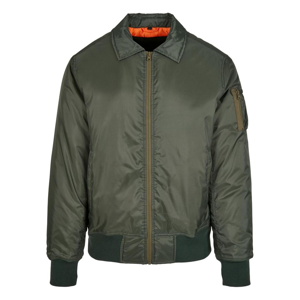 Build Your Brand Mens Collared Bomber Jacket