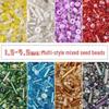 30г Смешанный стиль и цвет Стеклянные бусины-трубочки для риса для изготовления браслетов, колец и вышивки своими руками