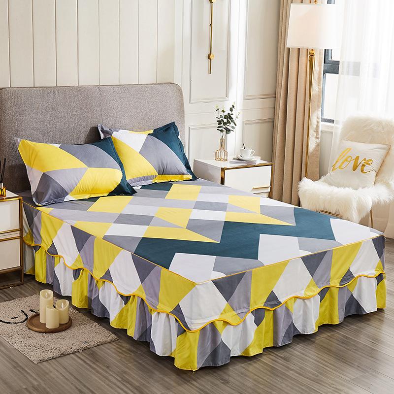 Bed Sheet Lace Skirt Elastic Fitted Double Bedspread Mattress Cover Home Pillowcase Bedding Set Bedsheet
