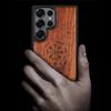 Магнитный деревянный чехол Carveit для Samsung Galaxy S25 Ultra Case 2025, ТПУ противоударный чехол и дерево, гравировка ручной работы, совместим с MagSafe Wireless