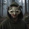 Horned Demon Mask Halloween Ram Horn Mask, Horror Devil Half Face Gothic Lightweight Masquerade for Cosplay Costume Party Foam