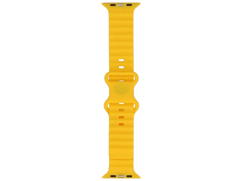 New GlacierX Silicone Classic Waffle Sunburst Smartwatch Strap for Apple Watch 42/44/45/49mm Yellow