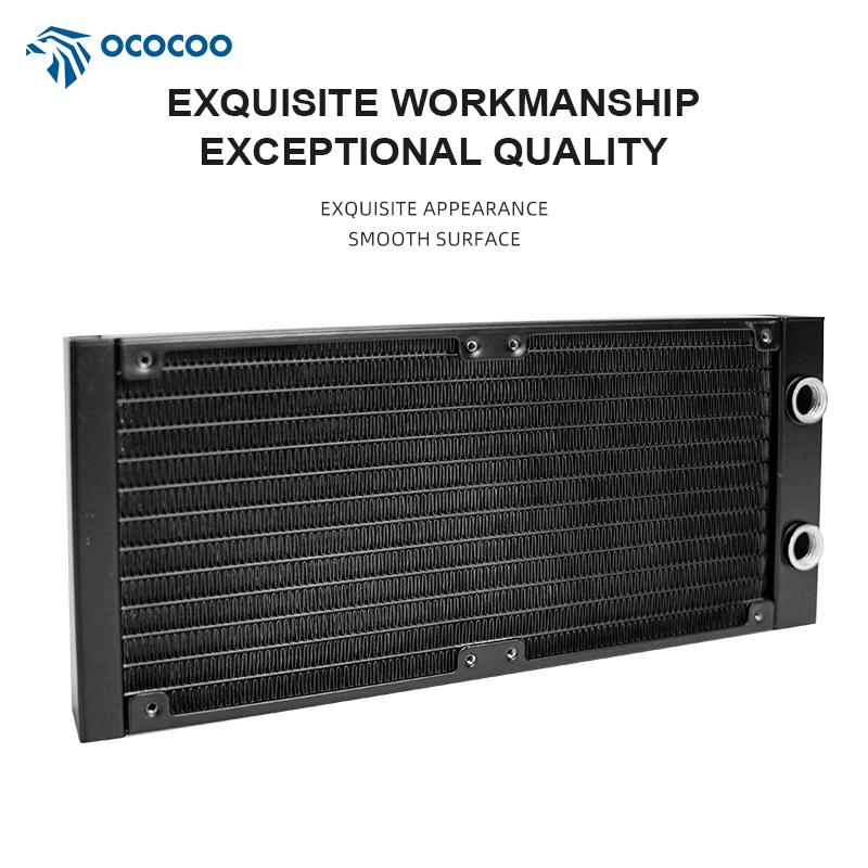 OCOCOO PC DIY Aluminum Water Cooling Radiator G1/4 Thread 240 mm High Performance Liquid Cooler Heat Exchanger