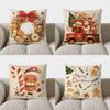 Домашний Декор Рождественский Венок Подушка С Рисунком Сладких Лакомств Наволочка Подходит Для Дивана Спальни Автомобиля