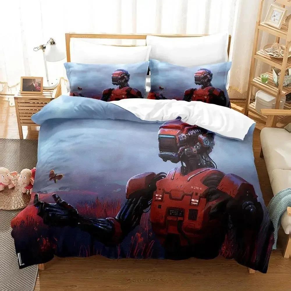 New Anime Robot Bedding Set Single Twin Full Queen King Size Bed Set Adult Kid Bedroom Duvet Cover Sets 3D Print Bed Sheet Set