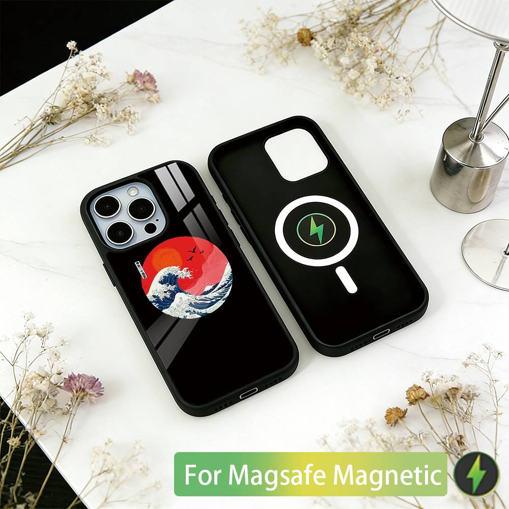 The Great Wave Off Kanagawa Phone Case For iPhone17,16,15,14,13,12,11 Plus,Pro Magnetic with Magsafe Wireless Charging