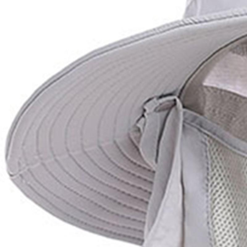 Солнцезащитная кепка с защитой от ультрафиолета, нейлоновая, дышащая, быстросохнущая, с широкими полями, с защитой от ультрафиолета UPF 50+, съемная рыболовная кепка