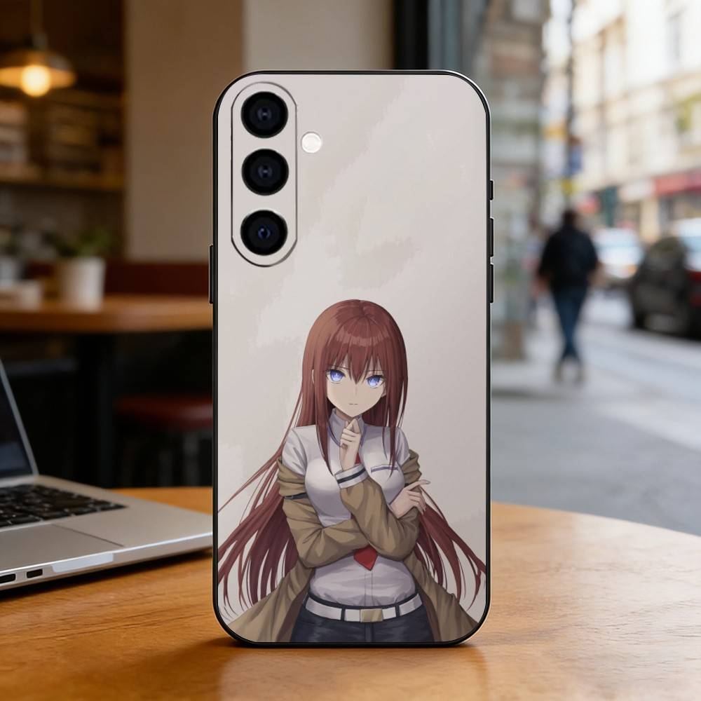 Steins Gate Kurisu Makise Phone Case For Samsung Galaxy A73,A72,A71,A70,A53,A52,A51,Soft Silicone Black Cover
