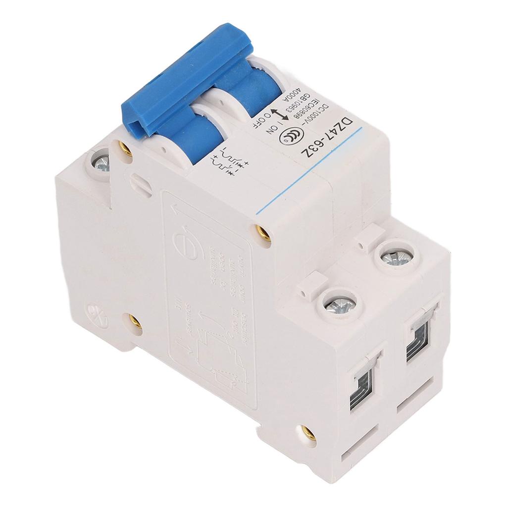 Circuit Breaker DC 1000V Protection Switch 4000A Breaking Capacity DIN Rail Mount 63A