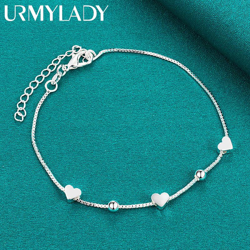 Браслет Love Heart из стерлингового серебра 925 пробы для женщин, модные ювелирные изделия