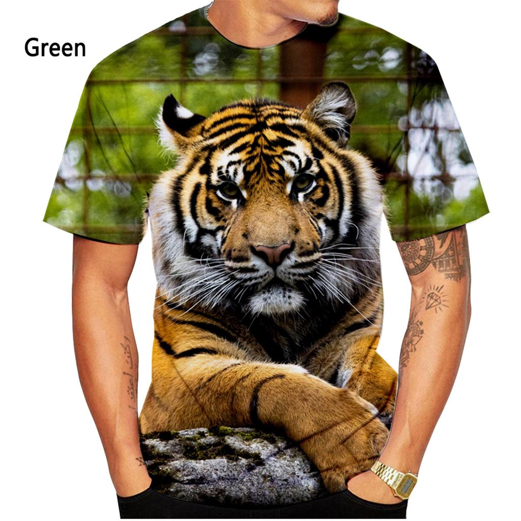 New Fashion Animal Tiger 3D Printing T-shirt Men's and Women's Summer Casual Short-sleeved Personality Street T-shirt