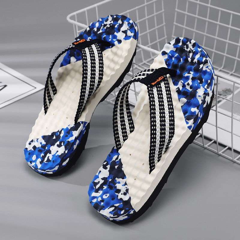 Летние новые трендовые мужские шлепанцы в корейском стиле, большого размера, массажные шлепанцы-вьетнамки, повседневные пляжные шлепанцы