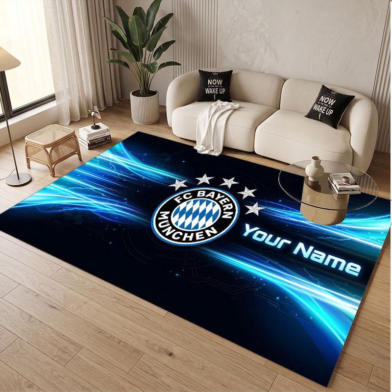 Custom Rug Bayern Munich Pattern Print Name Text Soft Non‑Slip Floor Carpet for Home Indoor Decoration