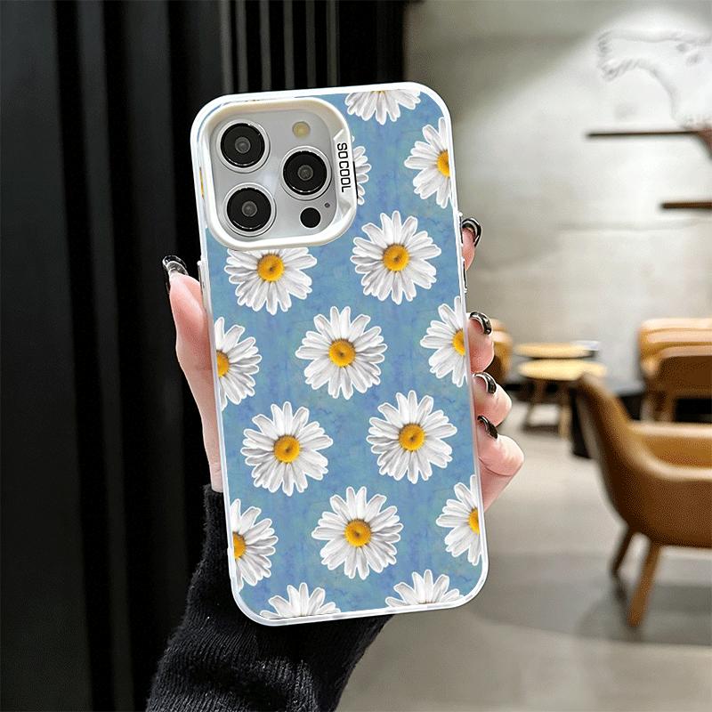 Эстетика цветов ромашки Ударопрочный чехол для телефона для iPhone 17 Air 16 16E 15 Pro Max 14 Plus 13 Mini 12 Задняя крышка Противоударный Funda
