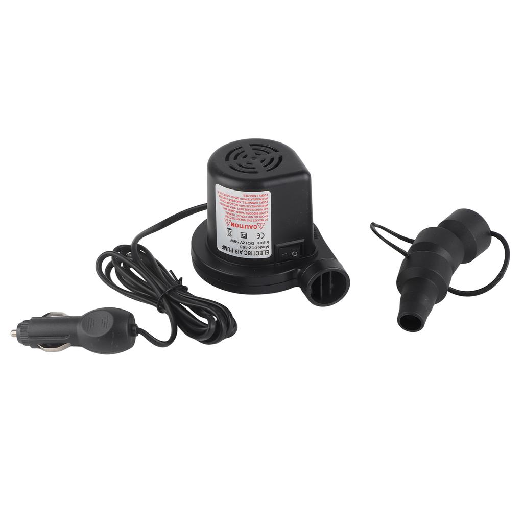 12V DC Electric Air Pump Inflator with 3 Nozzles for Inflatables Mattress Raft Bed Boat