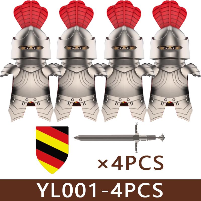 Medieval Castle Series Soldier Figures Building Blocks Military Knight Legion Militia Warrior Dragon Wolf Crow King Bricks Toys