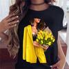 Maycaur Fashion Floral Women T Shirt 90s Girl Woman Harajuku Kawaii T Shirt Graphic Cute Cartoon Tshirt Korean Top Tees Feamle