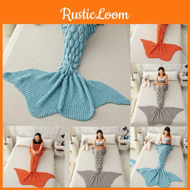 Mermaid Tail Throw For Bed And Lounge With Soft Acrylic Fabric And Stylish Pattern