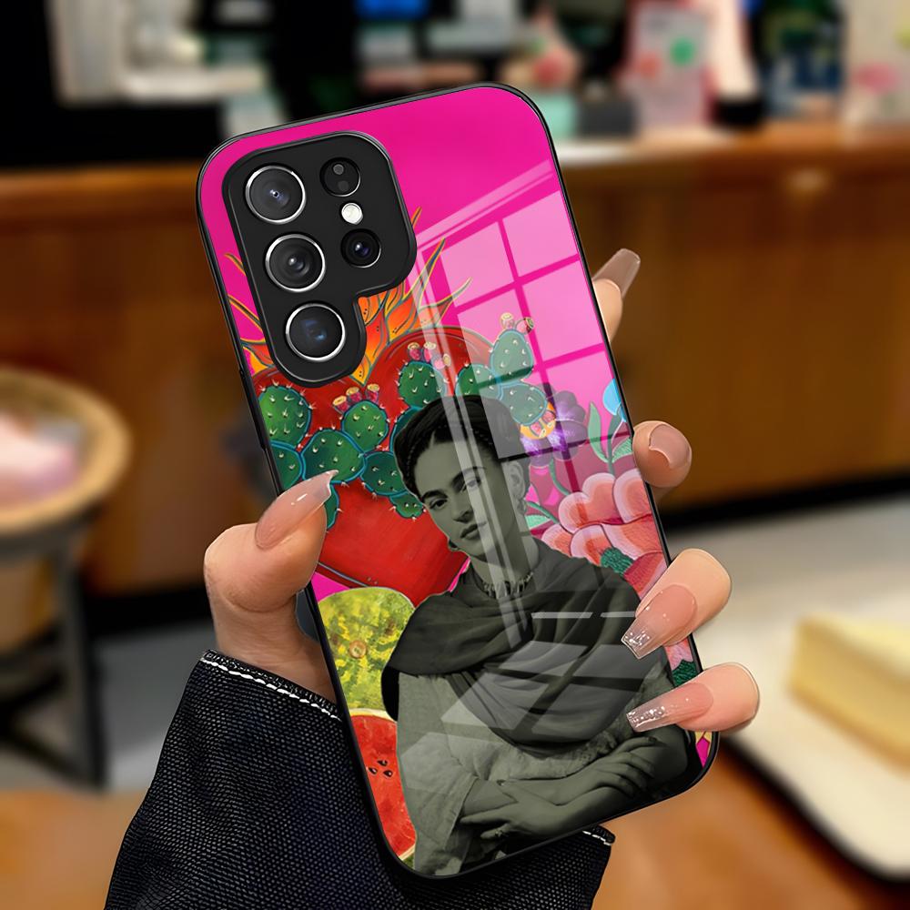 Чехол для телефона F-Frida Kahlo для Samsung S26 S25 Plus S20 S20 Plus S22 Ultra S23 FE S21 Plus S21 Ultra Стеклянная крышка