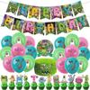 The "My Singing Monster" Birthday Party Accessory Set Includes A Banner, Balloons, And Cake Decoration