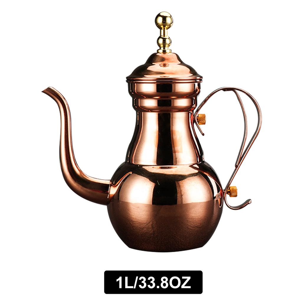 Leeseph Turkish Coffee Pot, Stainless Steel Arabic Tea Pot with Filter Mesh, Gooseneck Kettle for Cafe, Tea, Juice, Milk
