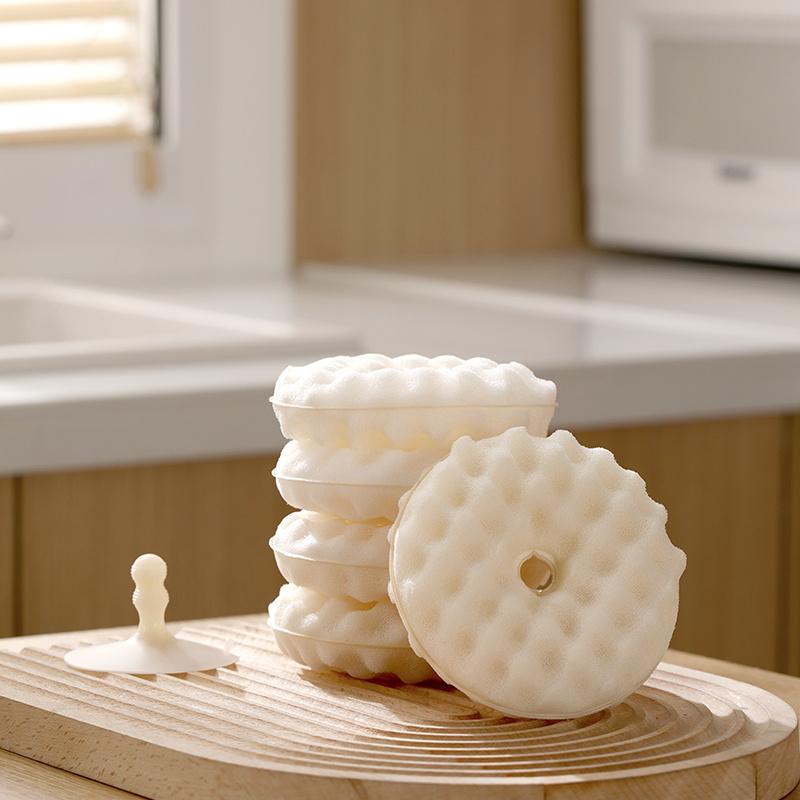 Набор 3D Honeycomb Sponge Set - полиуретановые двухсторонние чистящие салфетки с присоской для уборки кухни - 1 набор