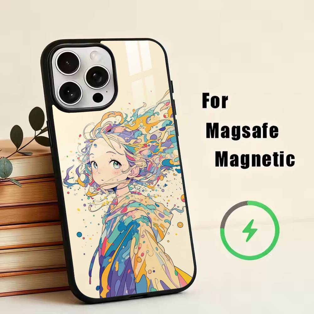 C-Cartoon illustration  Phone Case For iPhone17,16,15,14,13,12,11 Plus,Pro Magnetic For Magsafe Wireless Charging