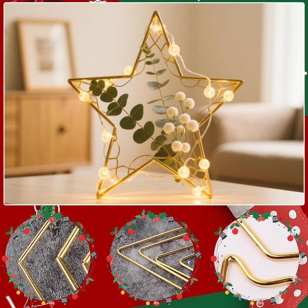 Металлический каркас для венка 6 штук форма звезды декоративная форма пентаграмма кольца макраме форма для поделок Рождество свадьба Хэллоуин