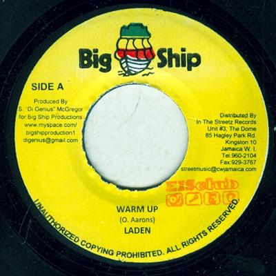 7-дюймовая пластинка LADEN - Warm Up NONE Big Ship 2009 Ямайский регги, ска и даб Б/У