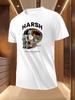 Graphic Tshirt with Vibrant Skull Print HARRSH Text - Bre...