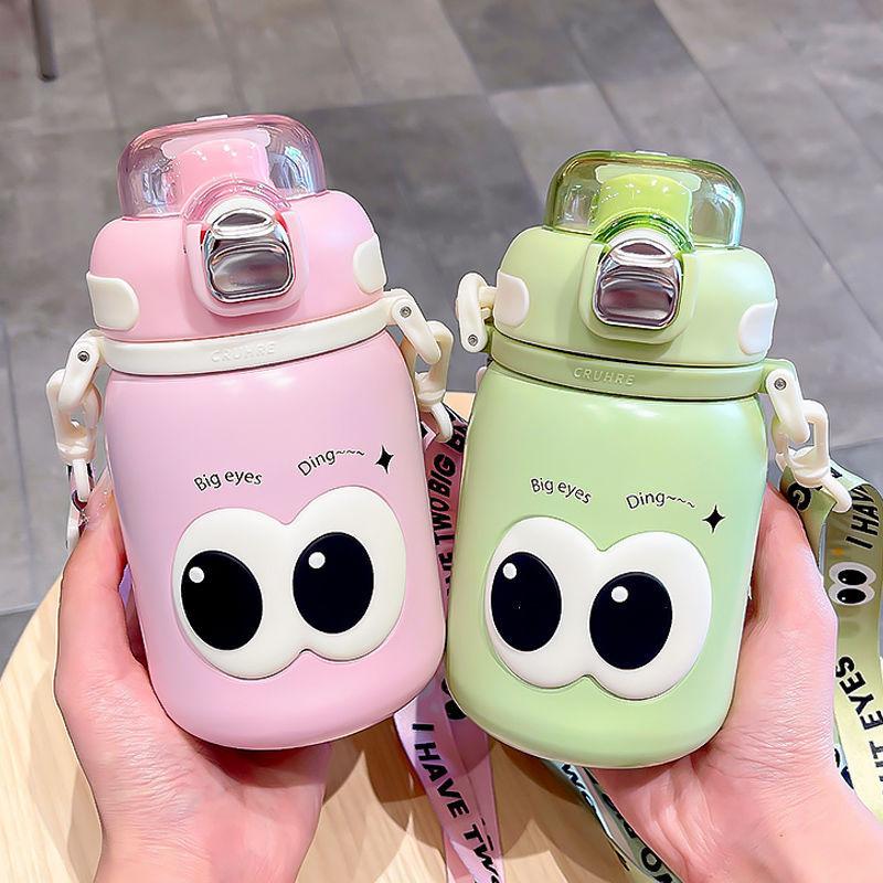 Kawaii детский термос, милый студенческий термос для детского сада, портативный термос для мальчиков и девочек, изоляционная чашка для питья с соломинкой