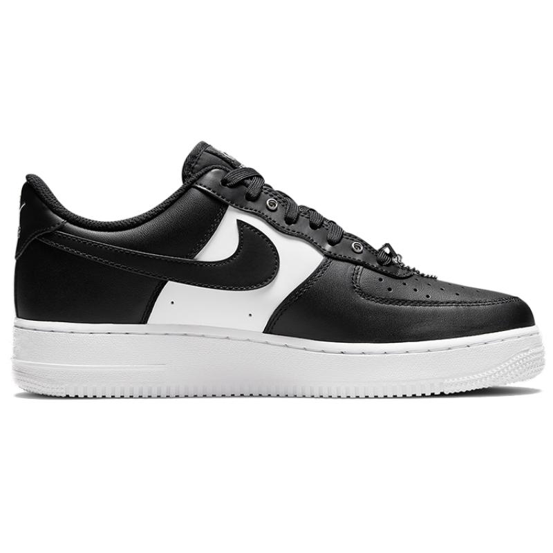 Nike Air Force 1 Low '07 Prm Black White Metallic Silver Sneakers DA8571-001