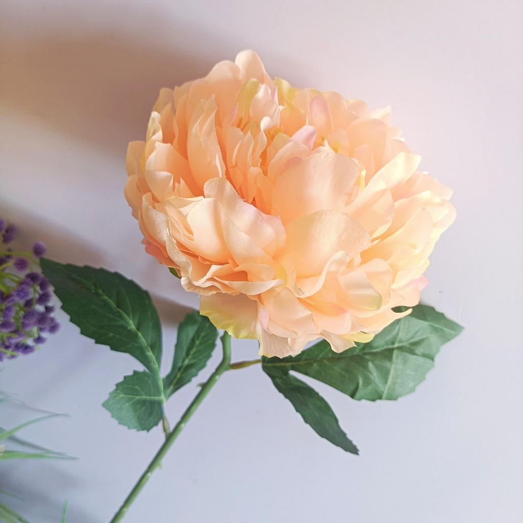 Пион Одиночный Стебель Большой Шелковый Цветок для Гостиной или Свадебного Украшения