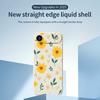For iPhone 17 Air Case Yellow Floral and Leaves Pattern Printing Straight Edge TPU Phone Back Cover