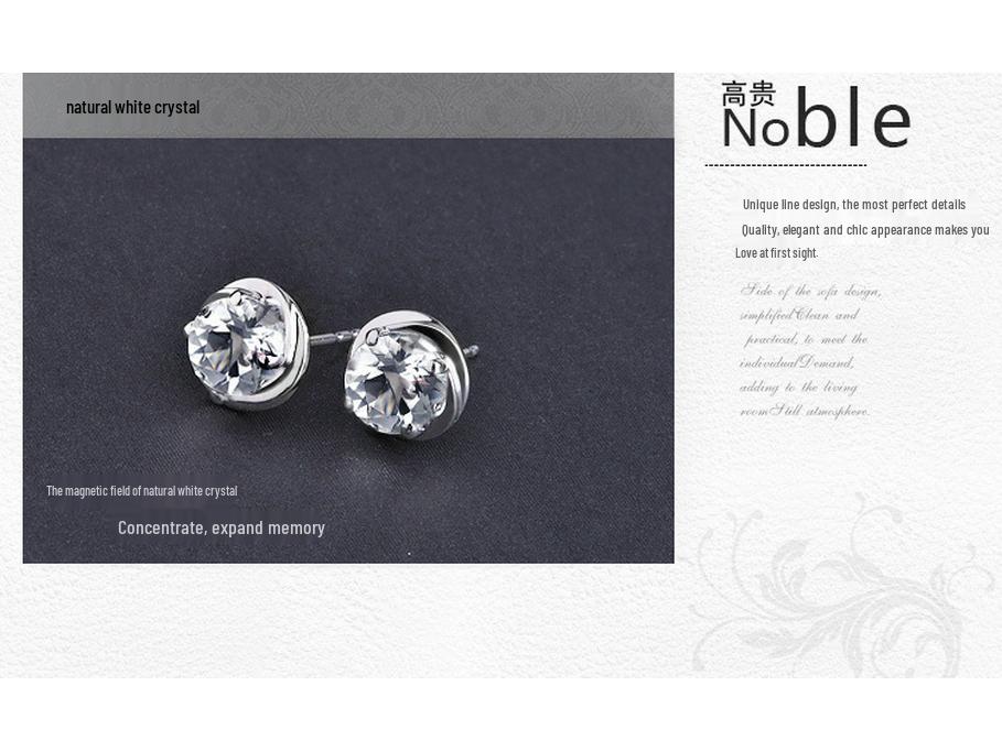 925 Sterling Silver Four-Pronged Purple Amethyst Stud Earrings for European & American Markets